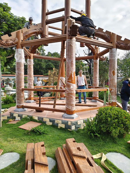 Nhà chòi lục giác - Nhà Gỗ Truyền Thống Trường Thu